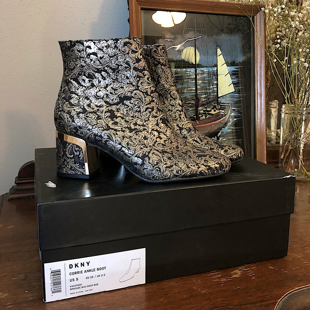 NEW DKNY Brocade Ankle Boots